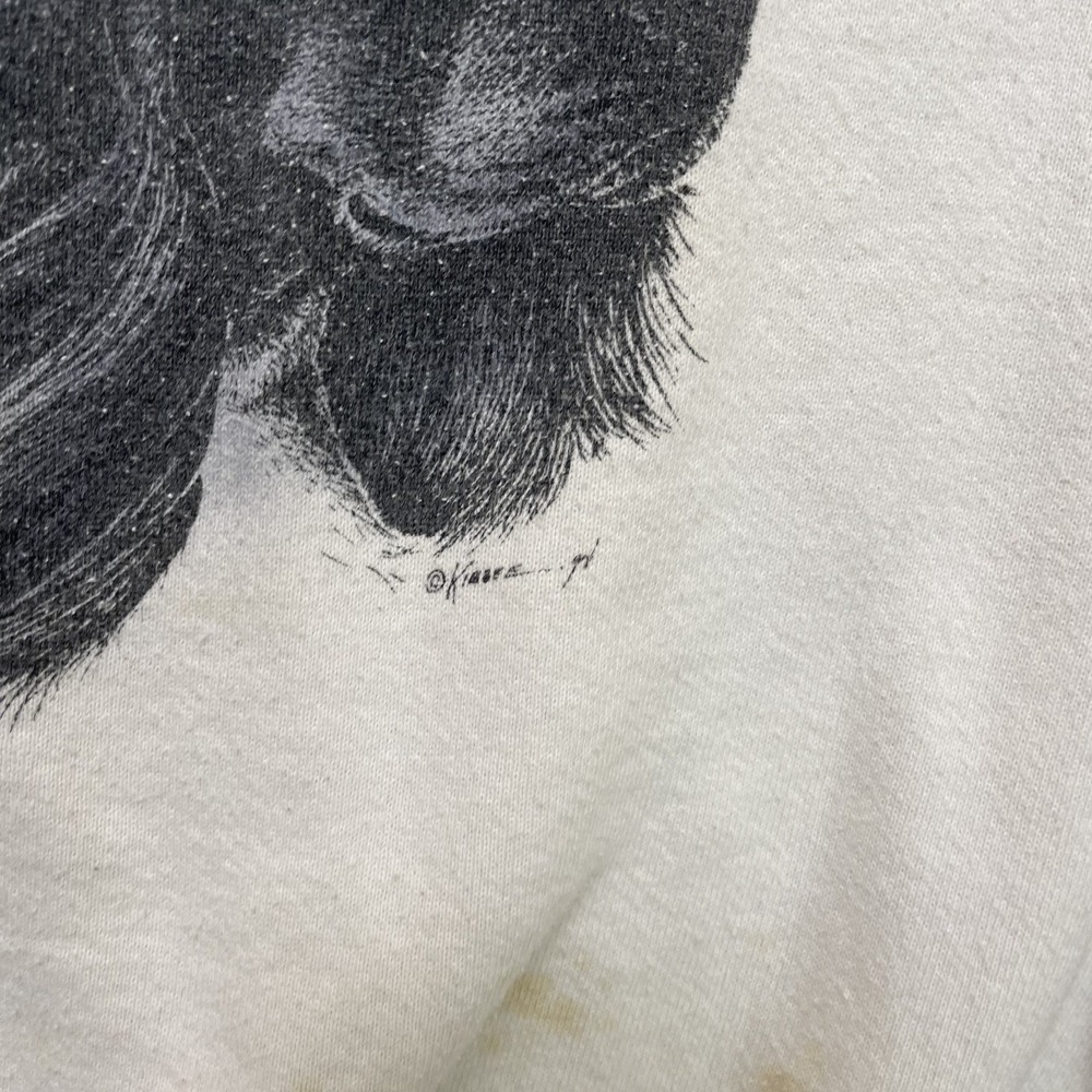 Vintage english cocker Spaniel sweatshirt mens XL White 1990s dogs - Picture 4 of 13